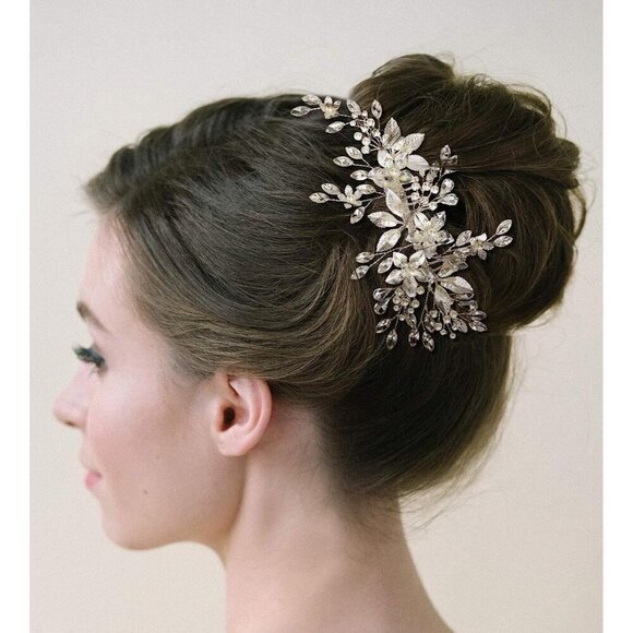 Wedding Hair Comb Pearl Crystal Flower Bridal Hair Accessories for Women Girls main image 5